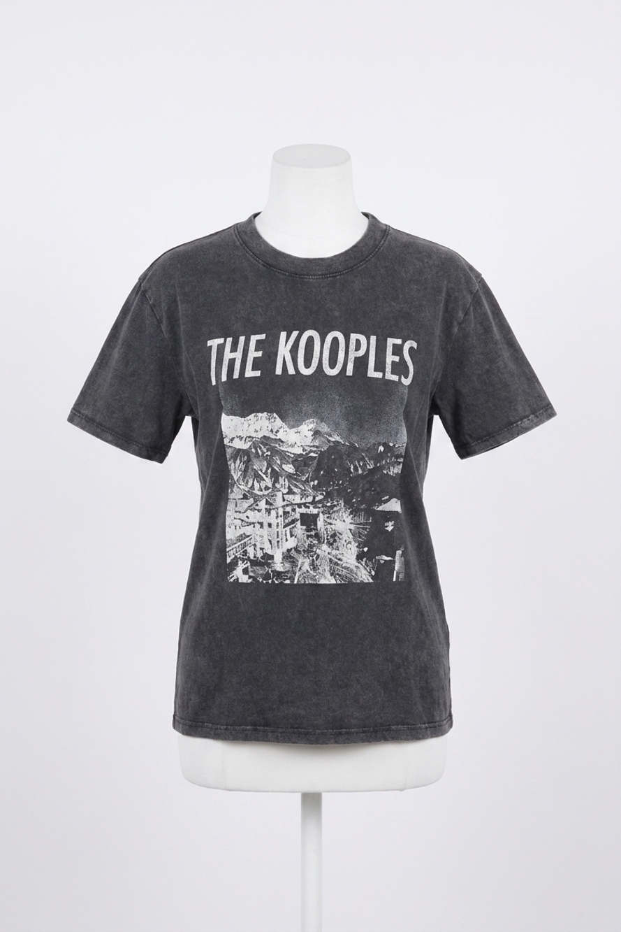 NEW THE KOOPLES faded black t-shirt in black